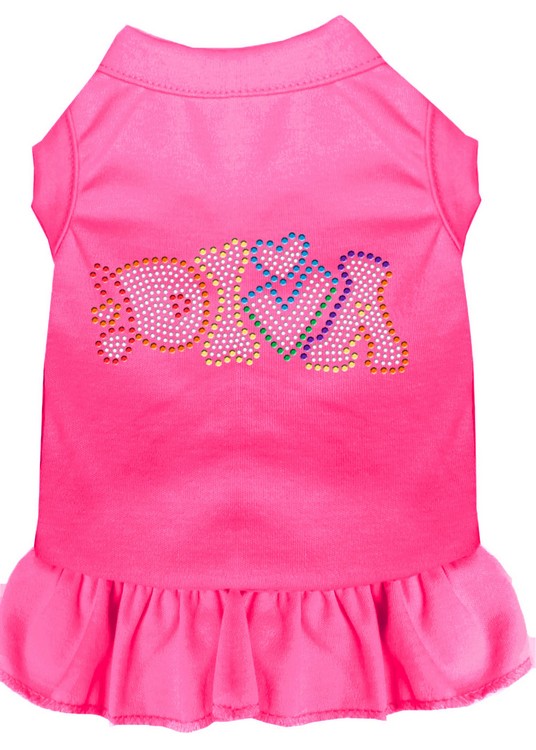 Technicolor Diva Rhinestone Pet Dress Bright Pink XXXL